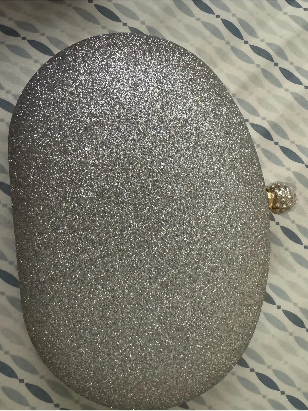 Crystal Embellished Silver Evening Clutch